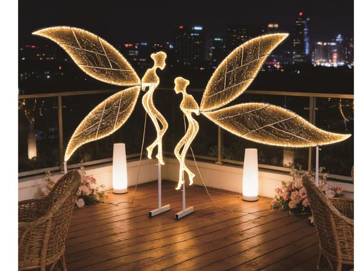 Glowing Leaf-Wing Backdrop (Pair)