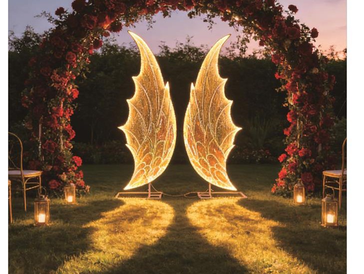 Golden Leaf Wings Backdrop (Pair)