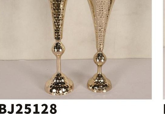 Gold Trumpet Vase Pair