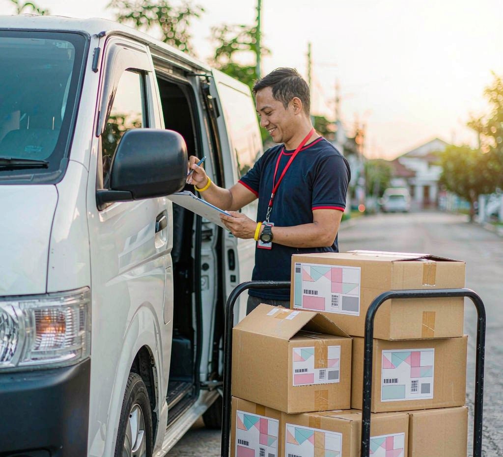 Tracked shipping — boxes scanned and on their way to your door